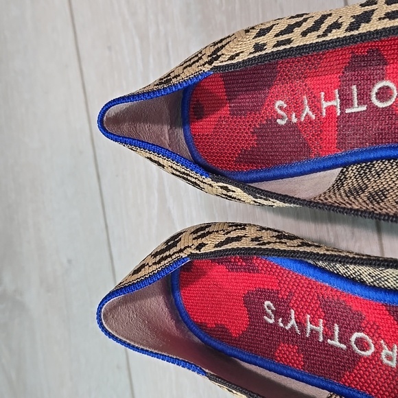 Rothy's Women Leopard Animal Print The Pointed toe flats ballet shoes sz 9.5 - Picture 6 of 13